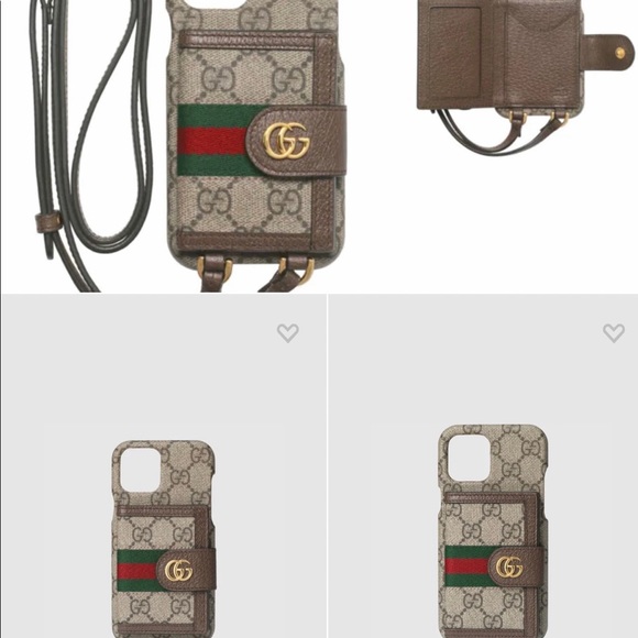 GUCCI UNISEX IPHONE 12 PRO MAX OPHIDIA WALLET CASE ON A LEATHER STRAP - Picture 7 of 16